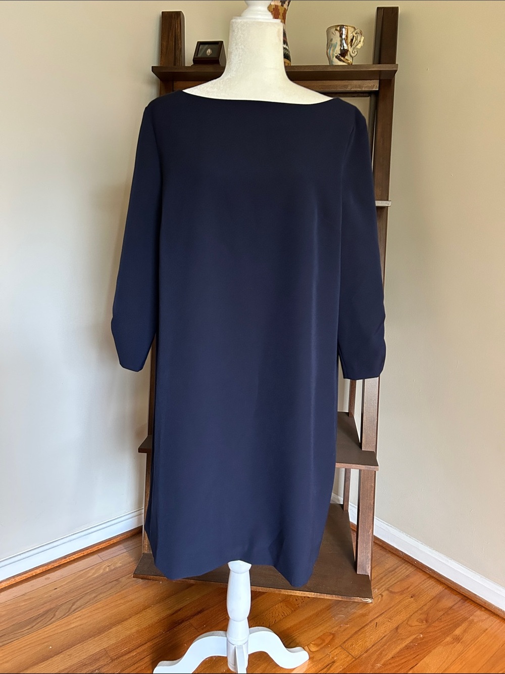 Preston & York Navy Boatneck Shift Dress
